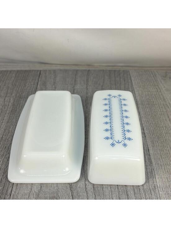 VTG Pyrex 60s Snowflake Garland Butter Dish & Lid - Picture 8 of 9